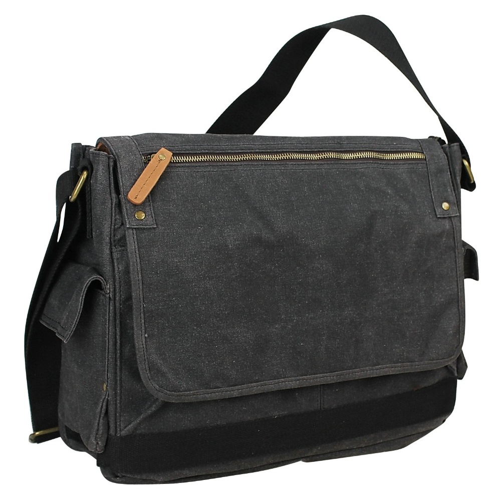 Cotton Wax Canvas Laptop Messenger Bag C31LW-GRY